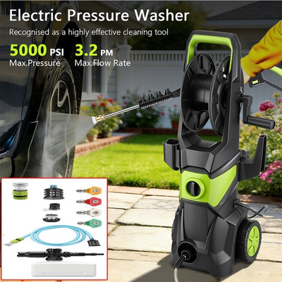 #ad 52 FT Electric Pressure Washer 5000PSI 3.2GPM Pressure Cleaner with 4 Nozzles $106.99