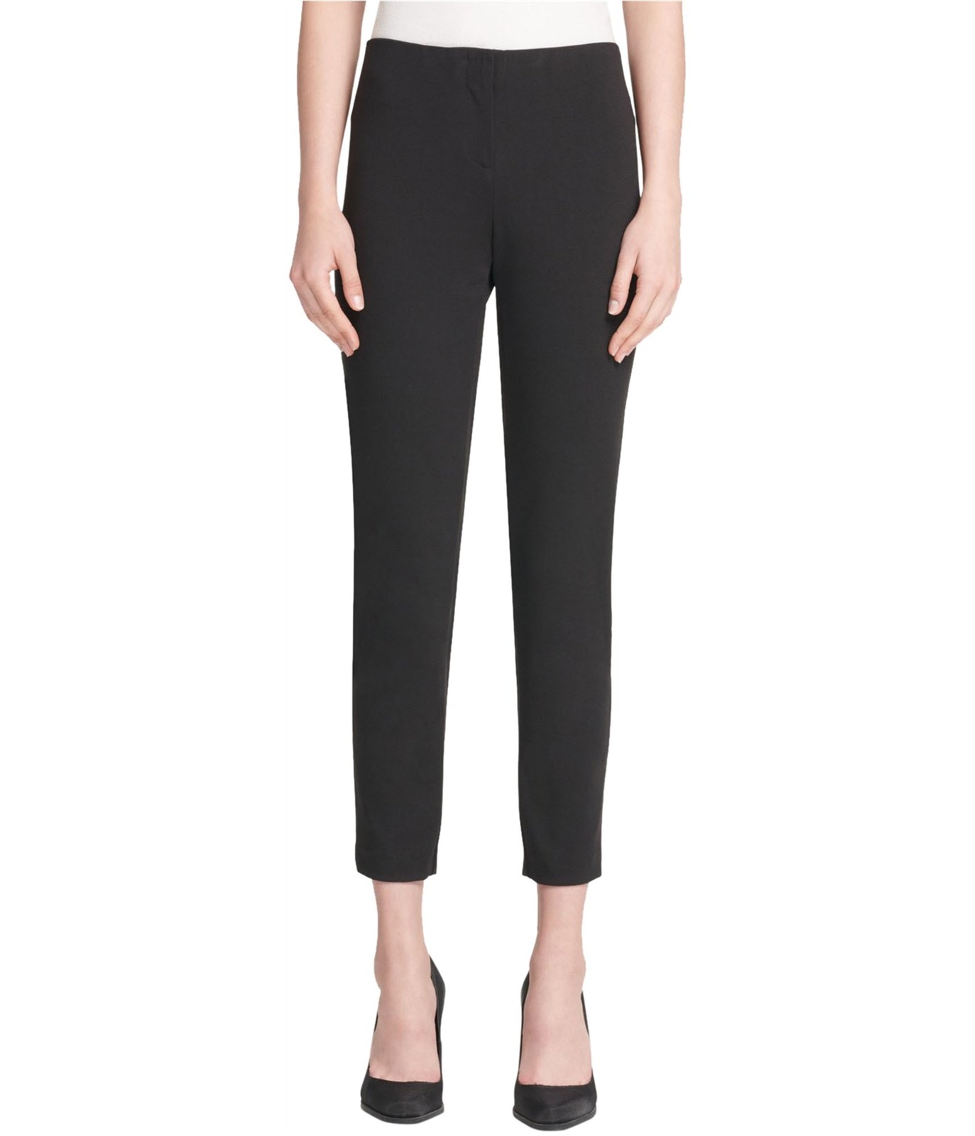 Повседневные женские брюки DKNY с отделкой из искусственной кожи, Черный, 14