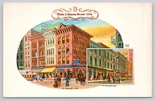 Vintage Berghoff Restaurant Chicago State & Adams Street 1898 Postcard