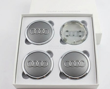 4pcs 69mm Gray Wheel Center Hub Caps Compatible For Audi Rim Cover Set