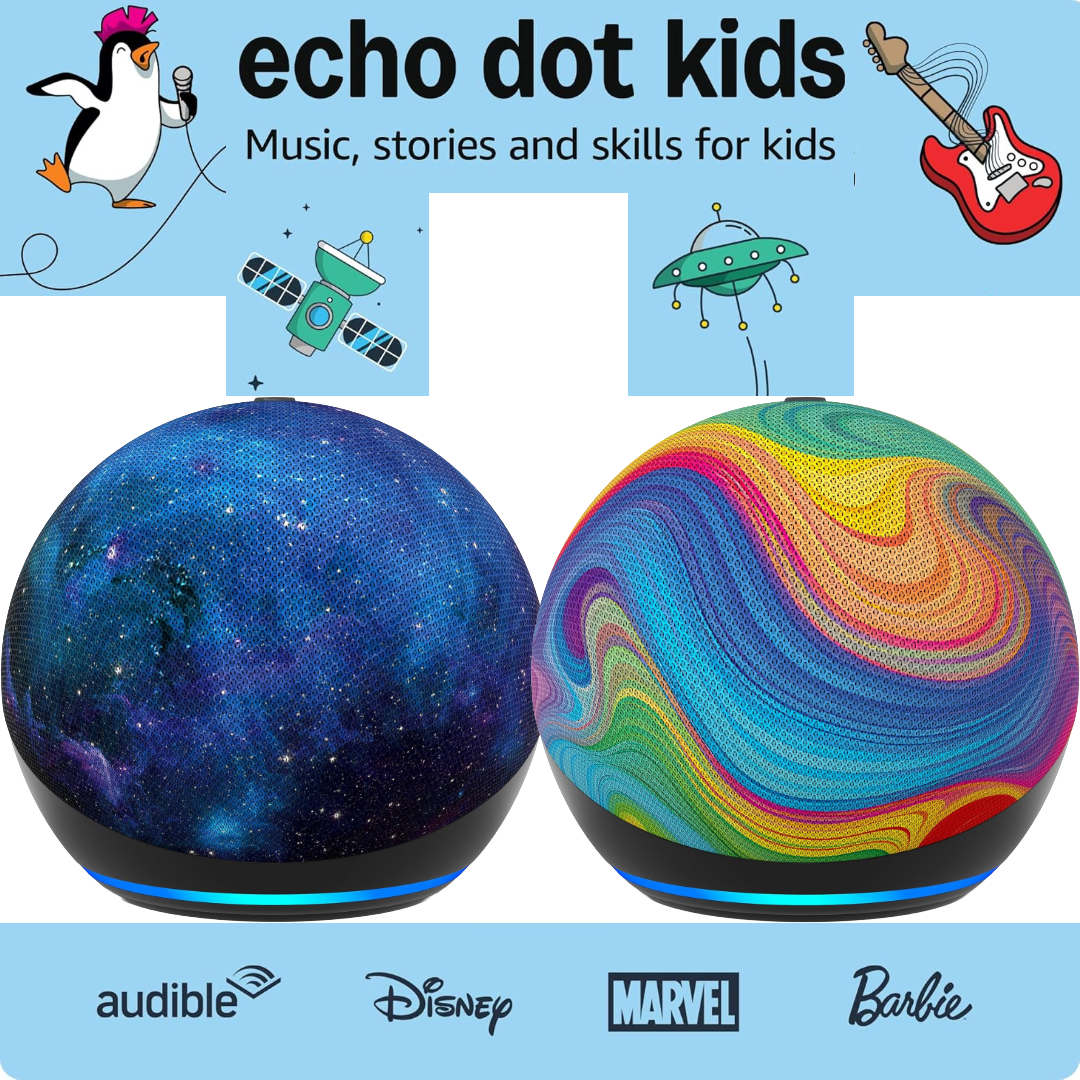 New Amazon - Echo Dot (5th Gen) Kids | Designed for kids, with