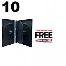 10 STANDARD Black Quad 4 Disc DVD Cases **1-3 DAYS