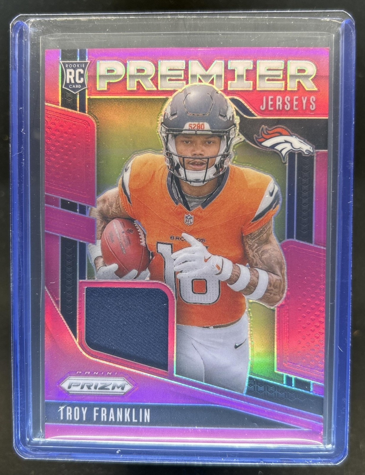 Troy Franklin Panini Prizm Premier Jerseys #PJTFN Pink