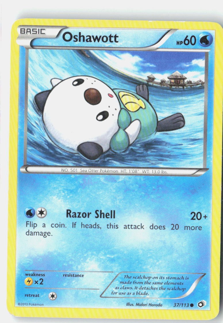 Oshawott Legendary Treasures 37/113 Vintage Pokemon Card Normal