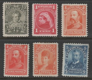 Newfoundland 1897 - 1901 Sc 78-79, 81-83, 85 MH/ NH F/VF CV $116.75