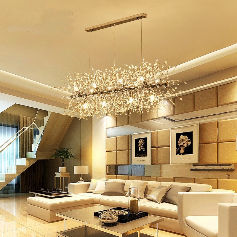 Crystal Pendant Light Gold Chrome Black Lamp Chandelier Lighting Ceiling Light
