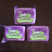 3 PACK Boogie Wipes GRAPE Scent, Natural Saline Nose Wipes, 30 Ct Each, Gentle