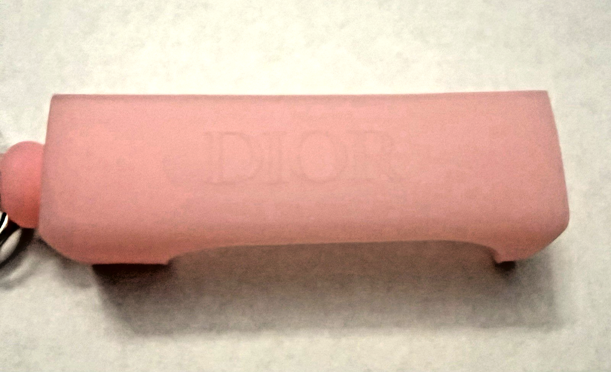 Dior Logo Pink Bag w/ Charm Pink Lip Oil Keychain Holder Mirror