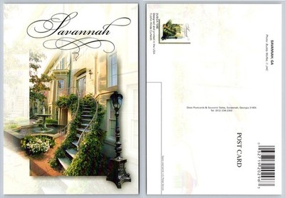 Savannah GA Historic Building Ivy Staircase Fountain Postcard John Hinde