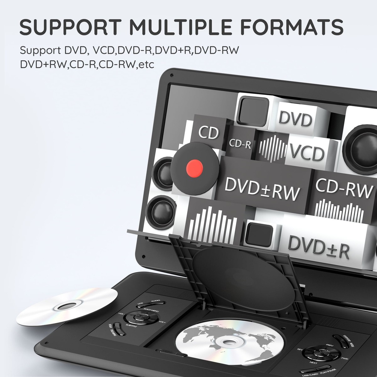 BOIFUN Portable DVD Player with 15.6 Large HD Screen 6 Hours