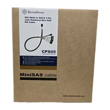 Silverstone CPS05 SFF-8643 to SATA 7pin with Sideband Mini-SAS HD Cable - NEW