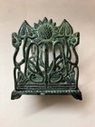 original art nouveau patinated bronze sunflower motif letter rack — photo 9