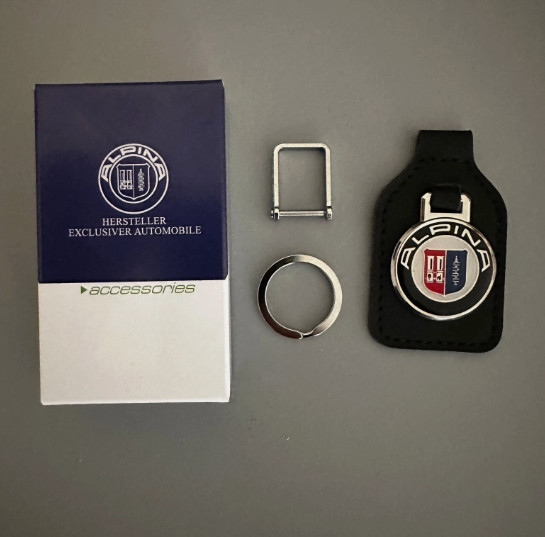 BMW Genuine Alpina Keyring Pendant Keychain with Metallic Emblem 91475100296