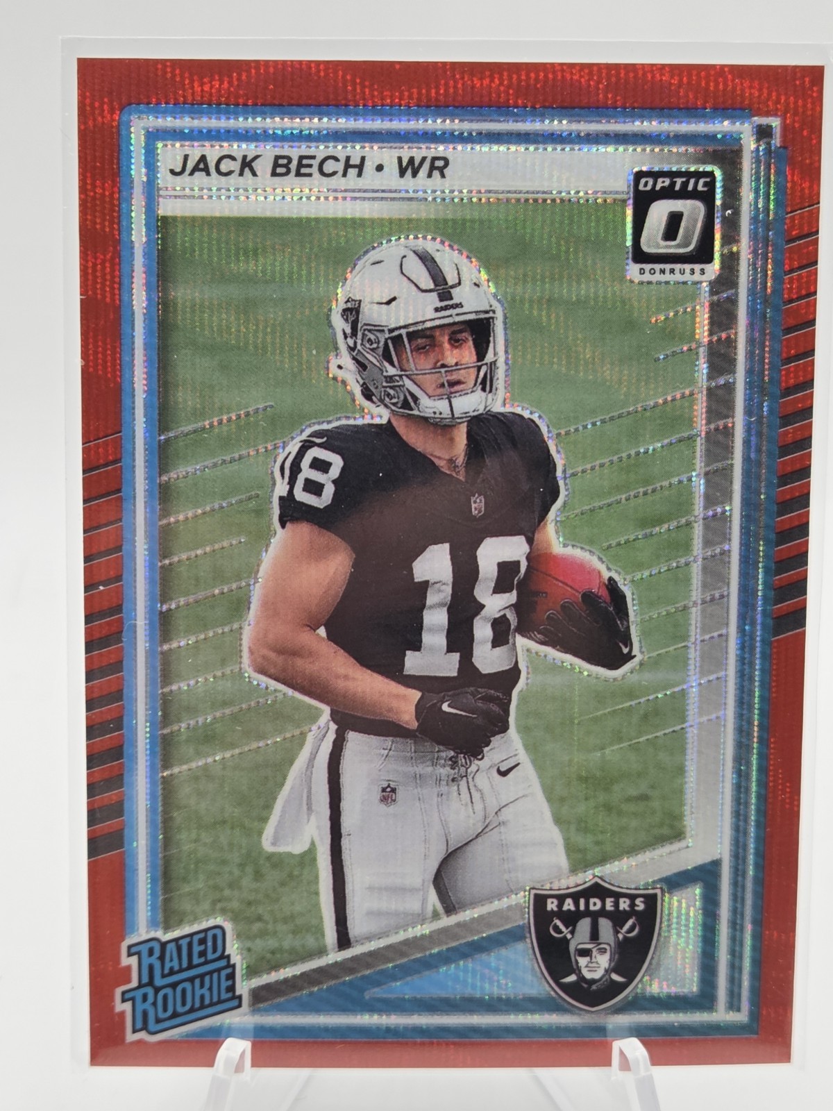 2025 Donruss Jack Bech Rated Rookie Red Wave Optic Preview RC #320 Raiders
