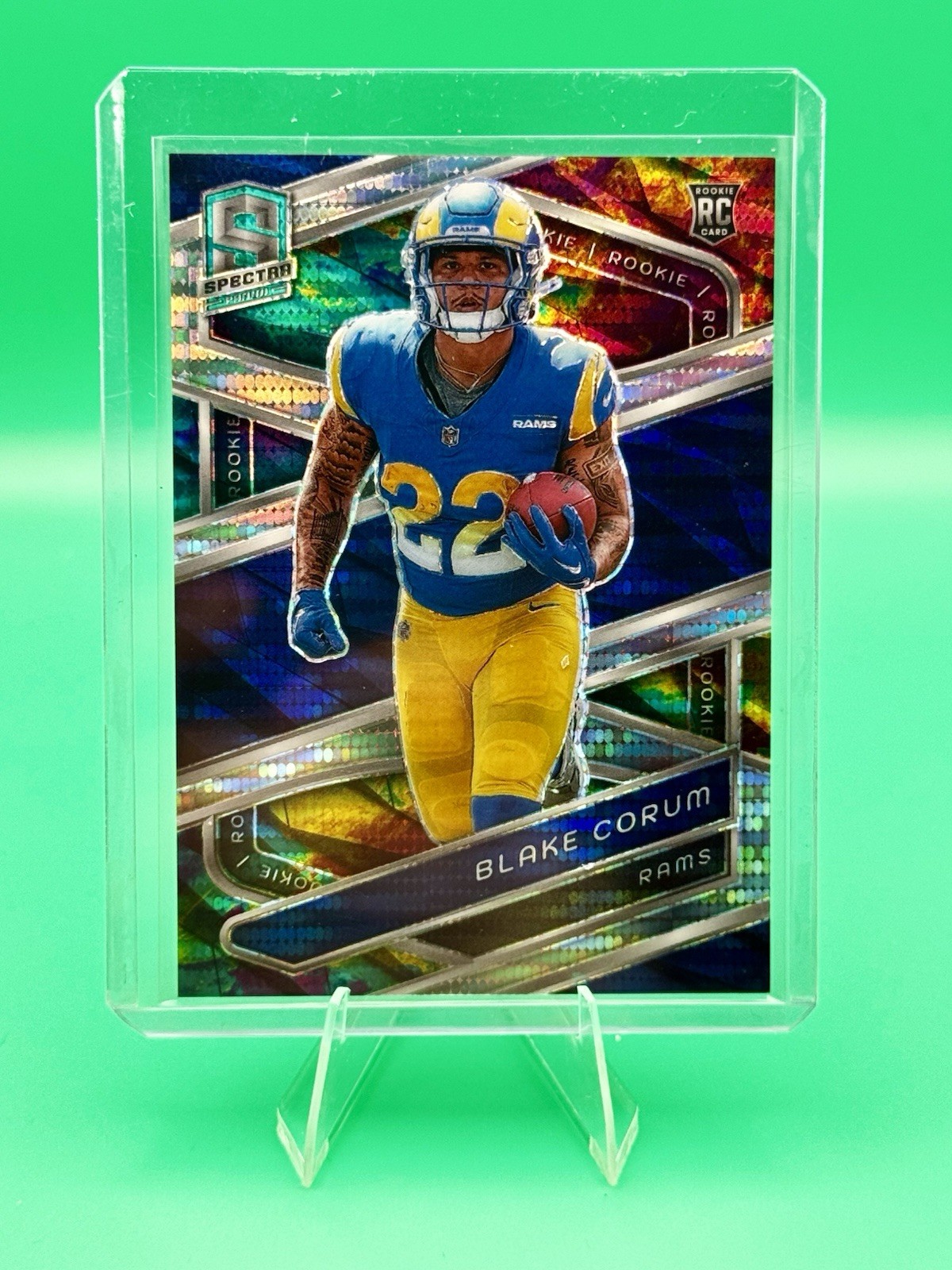 Blake Corum 2024 Panini Spectra - Rookies #135 Celestial Prizm 18/99