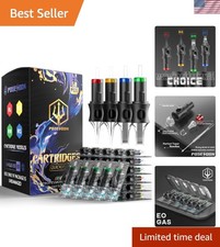 POSEIDON 50PCS Tattoo Cartridge Needles Assorted Mixed Size Round Liner Shade...