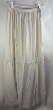 Vintage Cotton Rustic Petticoat Tiered Distressed Flaws Tie Waist Long