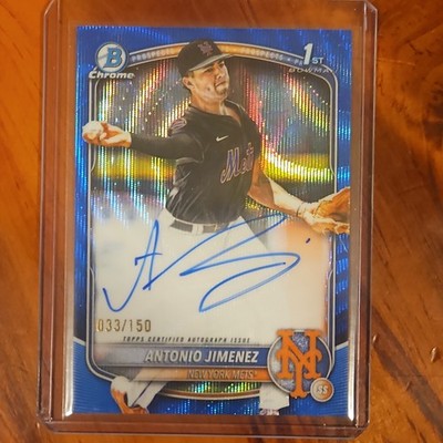2025 Bowman Draft- Antonio Jimenez Auto /150 Blue Wave - New York Mets