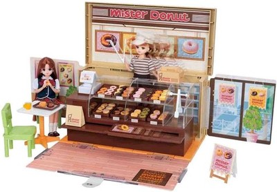 Takara Tomy Puppe Spielhaus Spielzeug Set Licca Chan Mister Donut Shop aus Japan