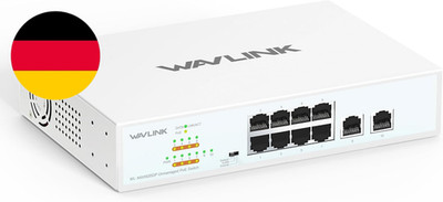 WAVLINK 10-Port Gigabit Unmanaged POE Switch Mit 8 Poe+ Ports& 2 Uplink-Ports, 1