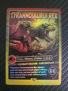 t rex mtg card Treasure // Dinosaur Double-Sided Token [Outlaws of Thunder Junction T main image 1