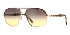 Tom Ford TF1019 28F Brown/Gold Aviator Sunglasses Metal 59-13-140