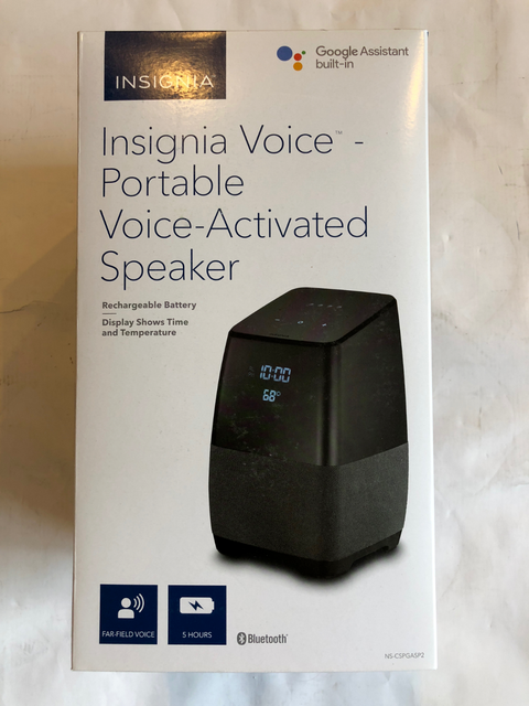 Insignia Voice Smart Bluetooth Speaker with Google Assistant - Gray/Black (NS-CSPGASP2) for sale 