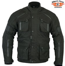 Australian Bikers Gear Velocity Black Waterproof Thermal Motorcycle CE Jacket