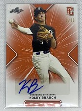 2021 LEAF PERFECT GAME KOLBY BRANCH ORANGE PAPER AUTO # 2/30
