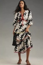 Anthropologie Farm Rio Cutout Tiered Maxi Dress Size M