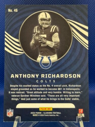 ANTHONY RICHARDSON 2023 Illusions Red Rookie (RC) /175 #46 Indianapolis Colts - Picture 2 of 3