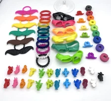 50+ Lot Beer Bottle & Wine Glass Soft Charms & Markers Stemware Rainbow Goggles