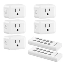 DEWENWILS Wireless Remote Control Outlet,Remote Light Switch,2 Remote 5 Outlets