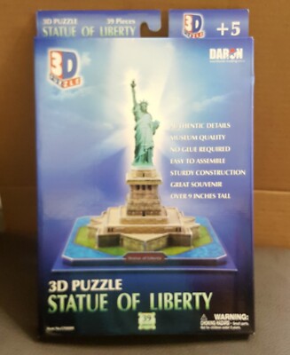 Daron Statue of Liberty 3D 39 Piece Foam Puzzle Landmark Model Kit. CF080H