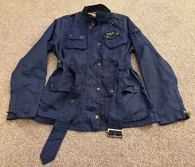 Barbour Rainbow International Bright Brass Damenjacke blau Größe UK 10