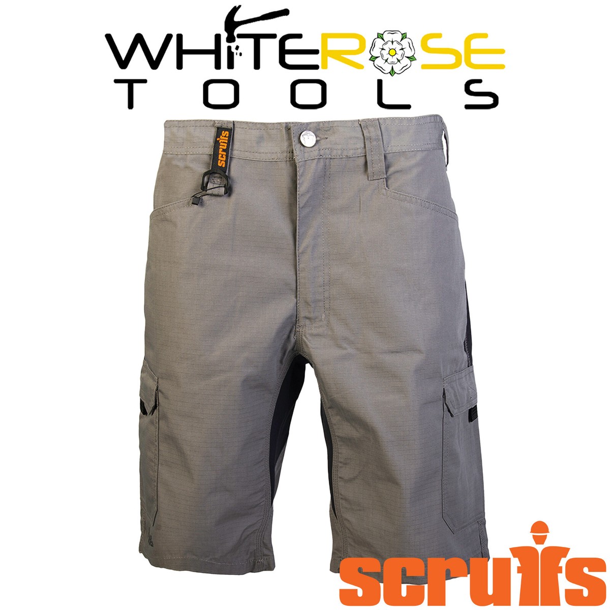 Scruffs Trade Flex Work Shorts Graphite Cargo Pocket Flexible Fit