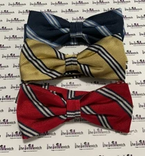 BROOKS BROTHERS Boys *LOT OF 3* “Red Fleece” Bow Tie Silk (New-Minor Flaws)
