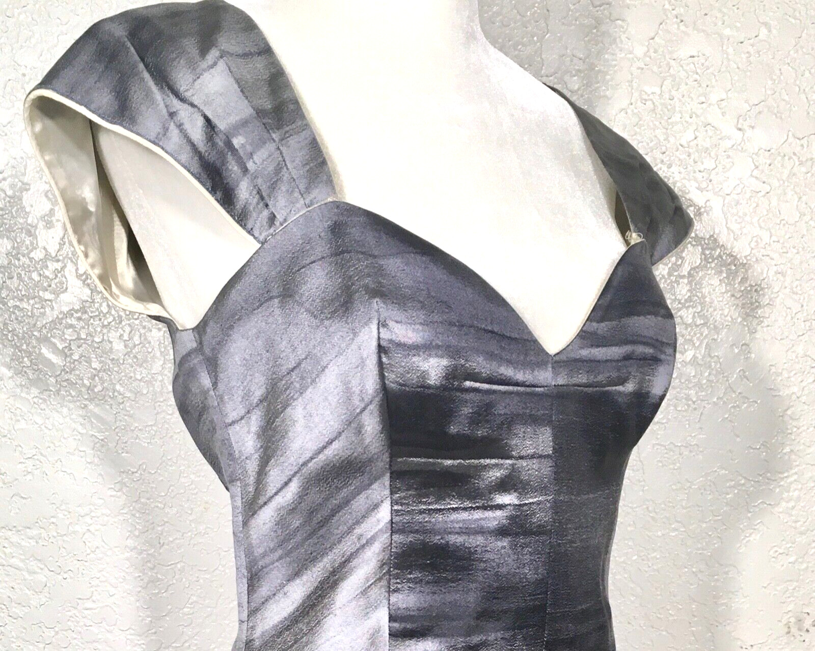 PRADA Dress Vintage Gray SILK Pattern Beautiful Unique 1950’s Vibe Size 4-6 image 5