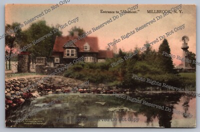 Antique Postcard Entrance To Altamont Millbrook New York Handcolored