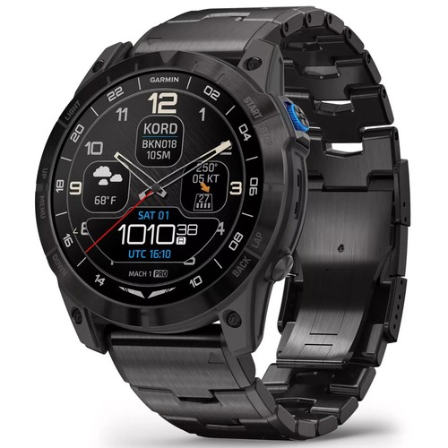 Garmin 010-02804-80 D2 Mach 1 Pro Aviator Smartwatch w/Vented Titanium Bracelet - Photo 2 sur 11