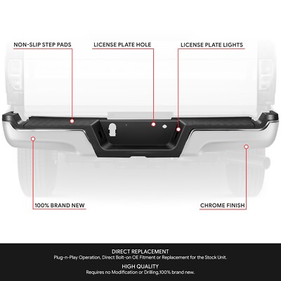 Yibei-tech Chrome Steel Rear Step Bumper Assembly For Ford F-250 F-350 Super Duty 2017-2022