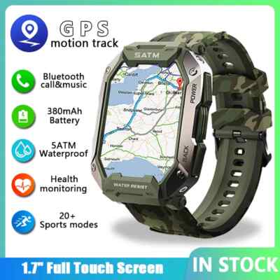 Smart Watch Men Bluetooth Touch Screen 5ATM Waterproof For Android IOS Watch