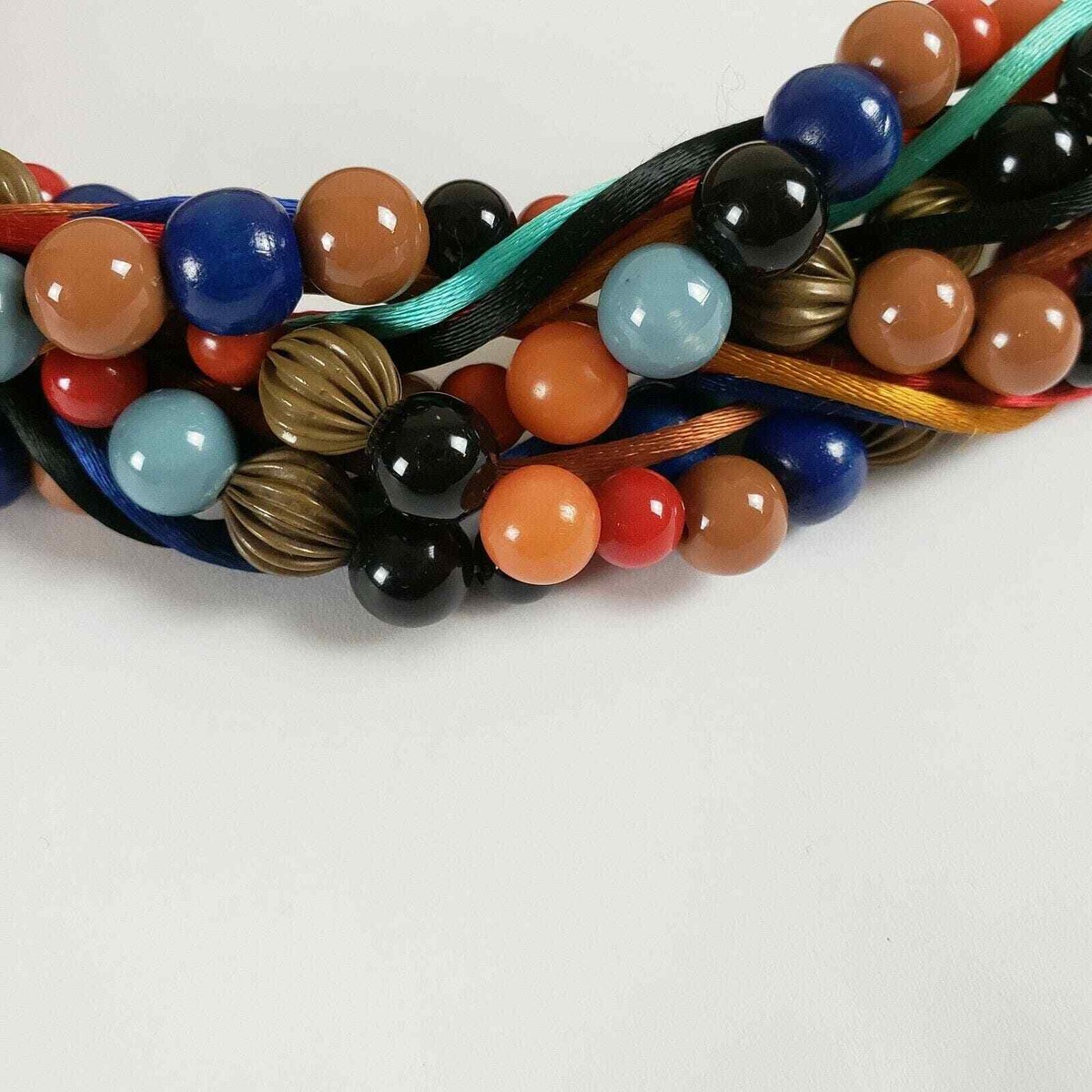 Designer Carolyn Tanner Vintage Beaded Cord Hippie Boho 
