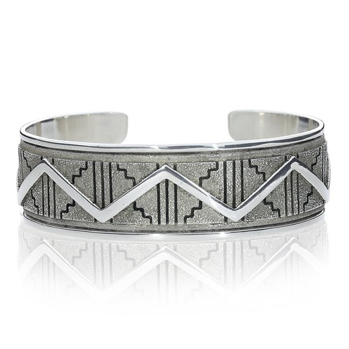 Ray Jay Scott Sterling Silver Vintage Navajo Native American Cuff SB-3554 - 第 1/5 張圖片