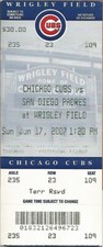 Greg Maddux Win #339  6/17/07 Padres @ Cubs Full Ticket A Gonzalez HR #45