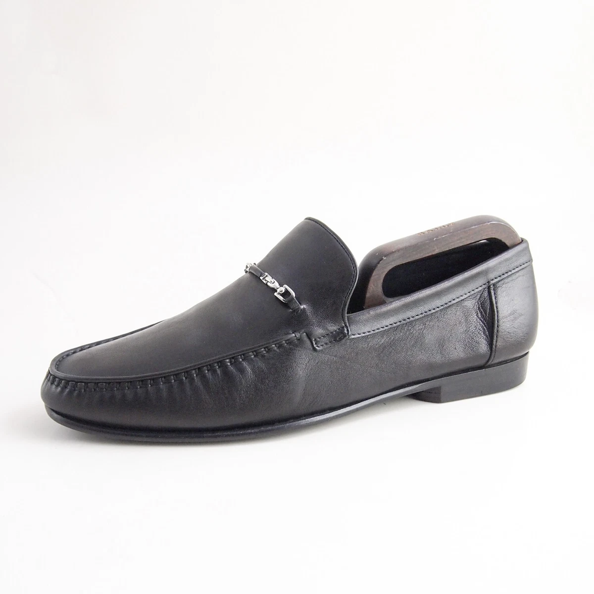 Bruno Magli Bit Loafers Black Leather Mens Shoe Size US 9 F EU 42