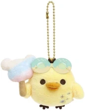 "Clearance" Rilakkuma Plush Key Fob Yellow Bird Kiiroitori Ice Cream Clip Ring