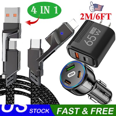 4 in 1 Multi USB Charging Cable Fast Charger Cord For iPhone/Type C/Micro USA