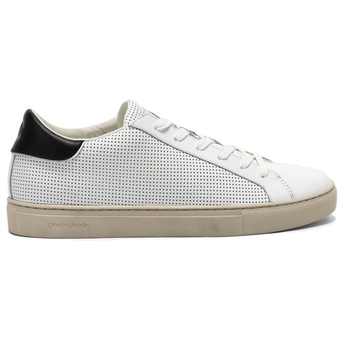 CRIME LONDON SNEAKER LOW TOP HERITAGE CON ZIP Uomo Bianco | Mascheroni Store
