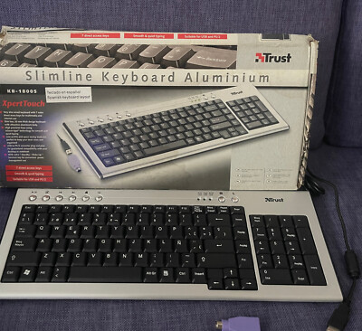  Trust KB-1800S Slimline Keyboard Tastatur Aluminium Spanisch Teclado espanol  